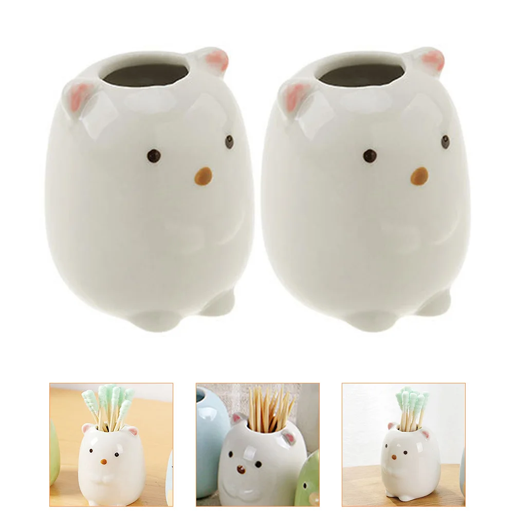 2Pcs Toothpick Holder Cute Ceramic Toothbrush Holder Base Stable Desktop Storage Container Toothpick Dispenser
2Pcs Toothpick Holder Cute Ceramic Toothbrush Holder Base Stable Desktop Storage Container Toothpick Dispenser