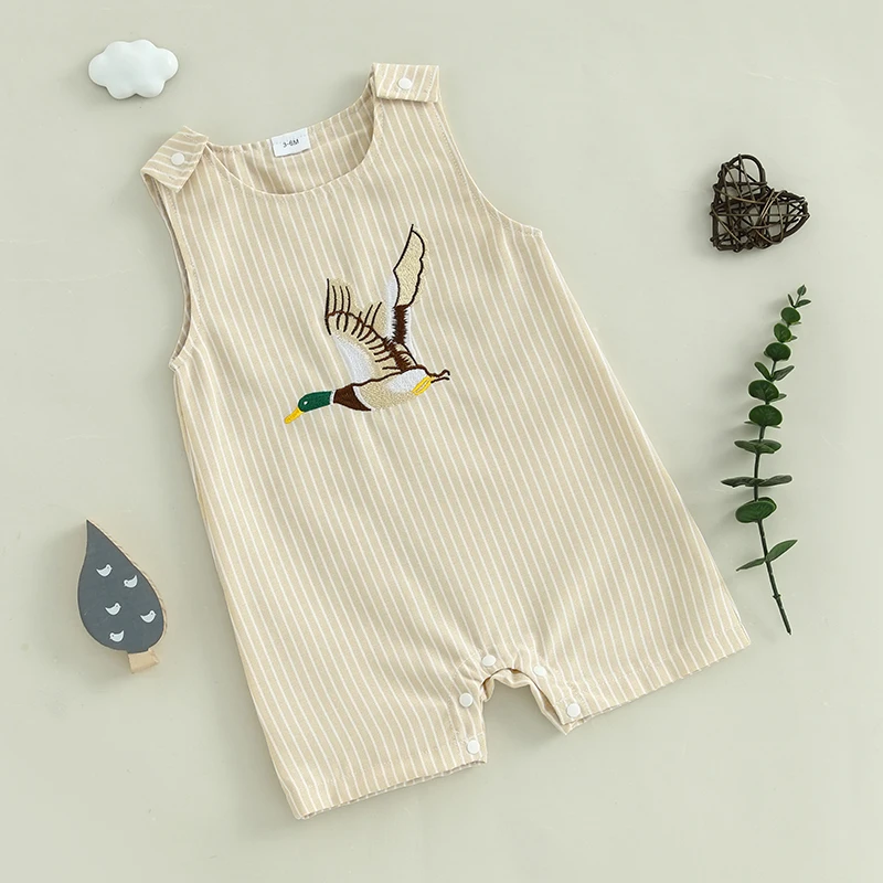 Baby Boy Striped Overall Romper Duck Embroidery Sleeveless Tank Bodysuit Summer Clothes
Baby Boy Striped Overall Romper Duck Embroidery Sleeveless Tank Bodysuit Summer Clothes