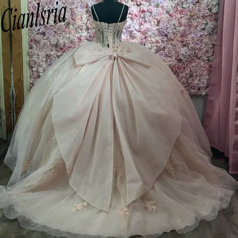 Шампанское Иллюзия Спагетти Ремень Quinceanera Платья Бальное Платье Аппликации Бисероплетение Бант Индивидуальный Корсет Vestidos De XV Anos
Шампанское Иллюзия Спагетти Ремень Quinceanera Платья Бальное Платье Аппликации Бисероплетение Бант Индивидуальный Корсет Vestidos De XV Anos