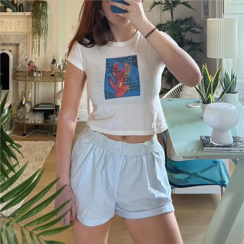 Gothic 2000s Abstract Graphics T-Shirt Summer Vintage o-neck Crop Tops Punk Y2K Streetwear Grunge Short Sleeve Girls Baby tee
Gothic 2000s Abstract Graphics T-Shirt Summer Vintage o-neck Crop Tops Punk Y2K Streetwear Grunge Short Sleeve Girls Baby tee