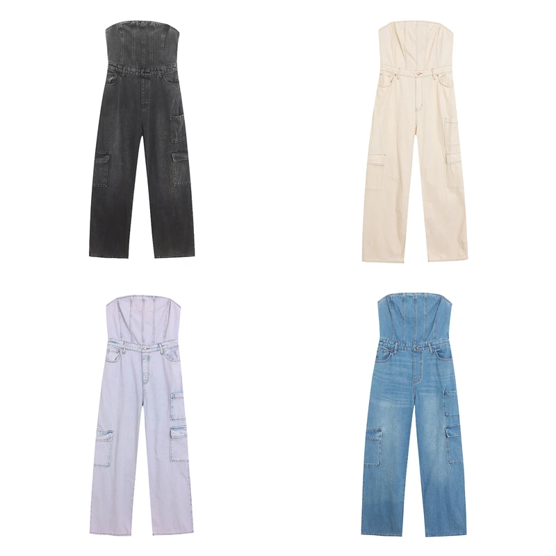 Womens High Waist Loose Fit Denim Jumpsuit with Side kets Waed Effect Faionable Cool Multi-Color Slimming
Womens High Waist Loose Fit Denim Jumpsuit with Side kets Waed Effect Faionable Cool Multi-Color Slimming