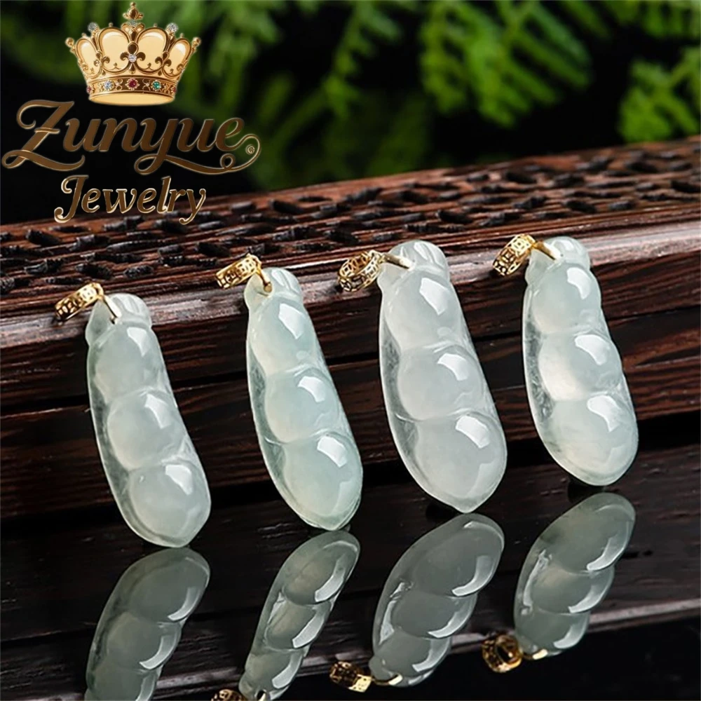 Natural Myanmar A Grade Ice Jadeite Four Seasons Bean Pendant 18K Gold Buckle Ice-Clear Jade Necklace Good Luck Fine Jewelry
Natural Myanmar A Grade Ice Jadeite Four Seasons Bean Pendant 18K Gold Buckle Ice-Clear Jade Necklace Good Luck Fine Jewelry