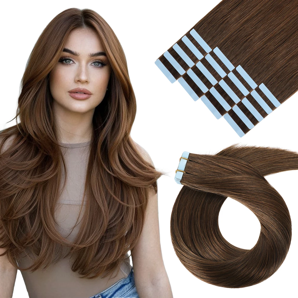 Brown Color #4 Tape In Hair Extensions Human Hair Human Hair Extensions Tape In 20Pieces Invisible Strong Tape Ins
Brown Color #4 Tape In Hair Extensions Human Hair Human Hair Extensions Tape In 20Pieces Invisible Strong Tape Ins