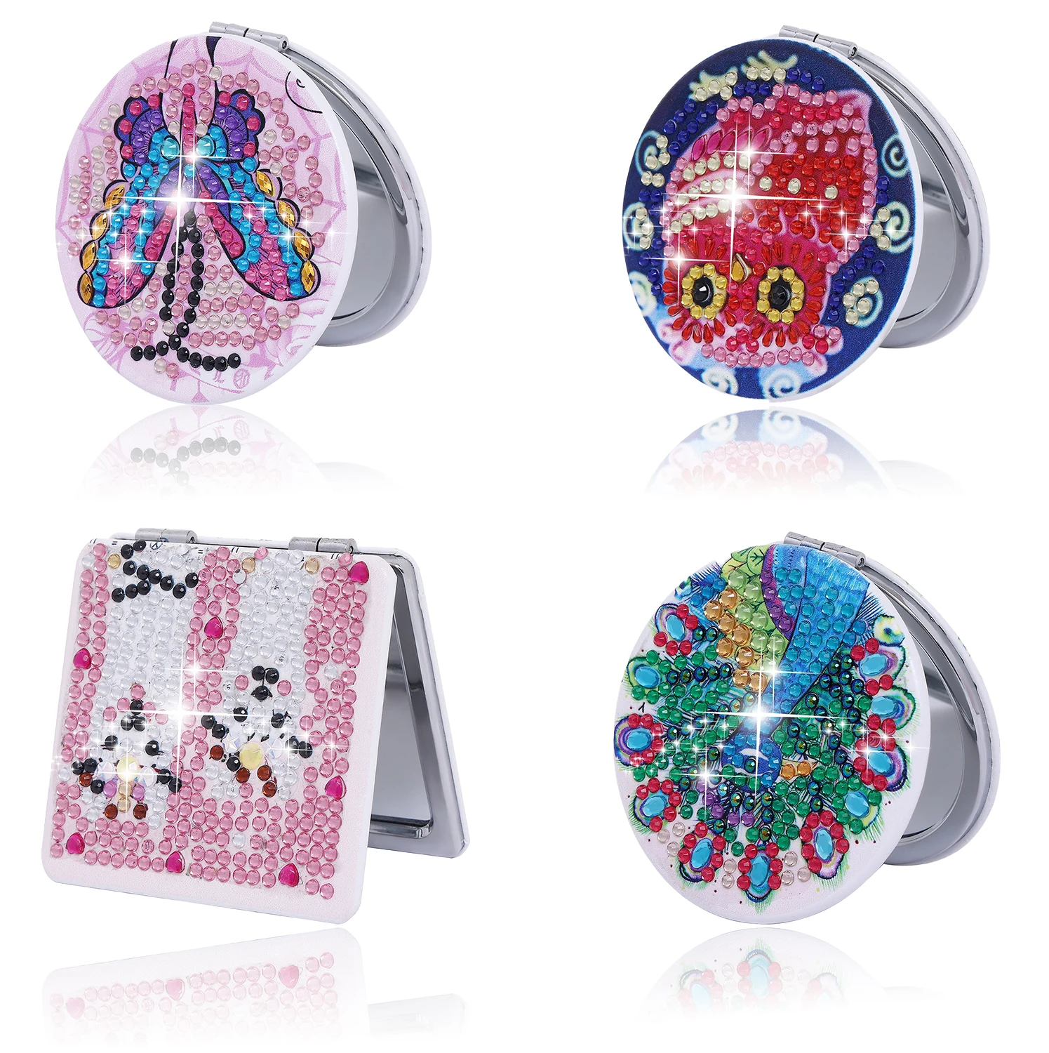 1 шт./компл., компактный комплект зеркал с изображением животных и бриллиантов, портативное складное зеркало для девочек, карманное зеркало с алмазной живописью для взрослых 
1 шт./компл., компактный комплект зеркал с изображением животных и бриллиантов, портативное складное зеркало для девочек, карманное зеркало с алмазной живописью для взрослых