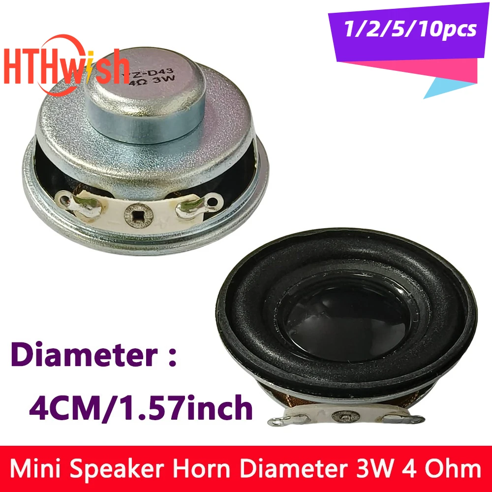 1/2/5/10PCS 4CM 3W 4R Mini Speaker Horn Diameter 40MM 3Watt 4ohm Amplifier Rubber Gasket Loudspeaker Trumpet Speaker
1/2/5/10PCS 4CM 3W 4R Mini Speaker Horn Diameter 40MM 3Watt 4ohm Amplifier Rubber Gasket Loudspeaker Trumpet Speaker