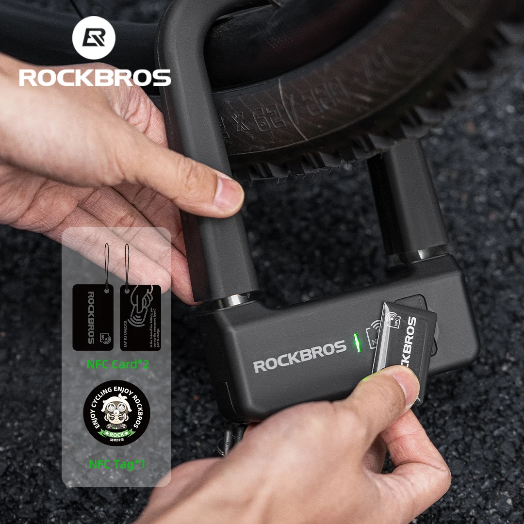 ROCKBROS Bicycle Smart Lock NFC Aluminum Alloy High Strength Waterproof Anti-theft Safety U-Shape Lock E-bike Motorcycle Lock
ROCKBROS Bicycle Smart Lock NFC Aluminum Alloy High Strength Waterproof Anti-theft Safety U-Shape Lock E-bike Motorcycle Lock