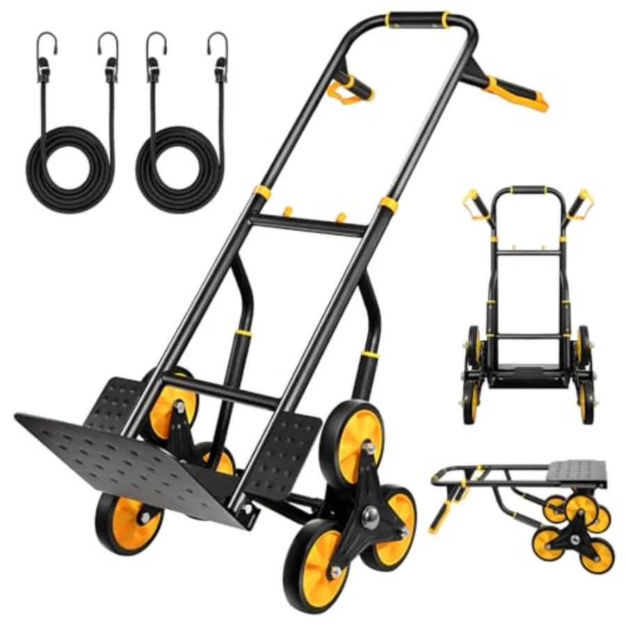 Stair Climbing Dolly for Home Office Shopping, Steel Frame, Black, 770 Lbs Capacity, Foldable with 6 Wheels 2 Ropes, 13.8 x 11.
Stair Climbing Dolly for Home Office Shopping, Steel Frame, Black, 770 Lbs Capacity, Foldable with 6 Wheels 2 Ropes, 13.8 x 11.
