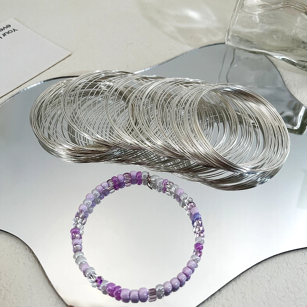 100 Loops Memory Beading Steel Wire Loop Circle 55/60/115mm for Beading Bangle Bracelet Making DIY Jewelry Making Wholesale
100 Loops Memory Beading Steel Wire Loop Circle 55/60/115mm for Beading Bangle Bracelet Making DIY Jewelry Making Wholesale