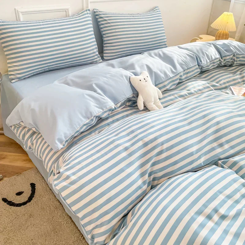 150/180/200CM Stripe Print Polyester Bed Sheet Duvet Cover Pillowcase Four-piece Summer Spring Bedding Set M053-1
150/180/200CM Stripe Print Polyester Bed Sheet Duvet Cover Pillowcase Four-piece Summer Spring Bedding Set M053-1