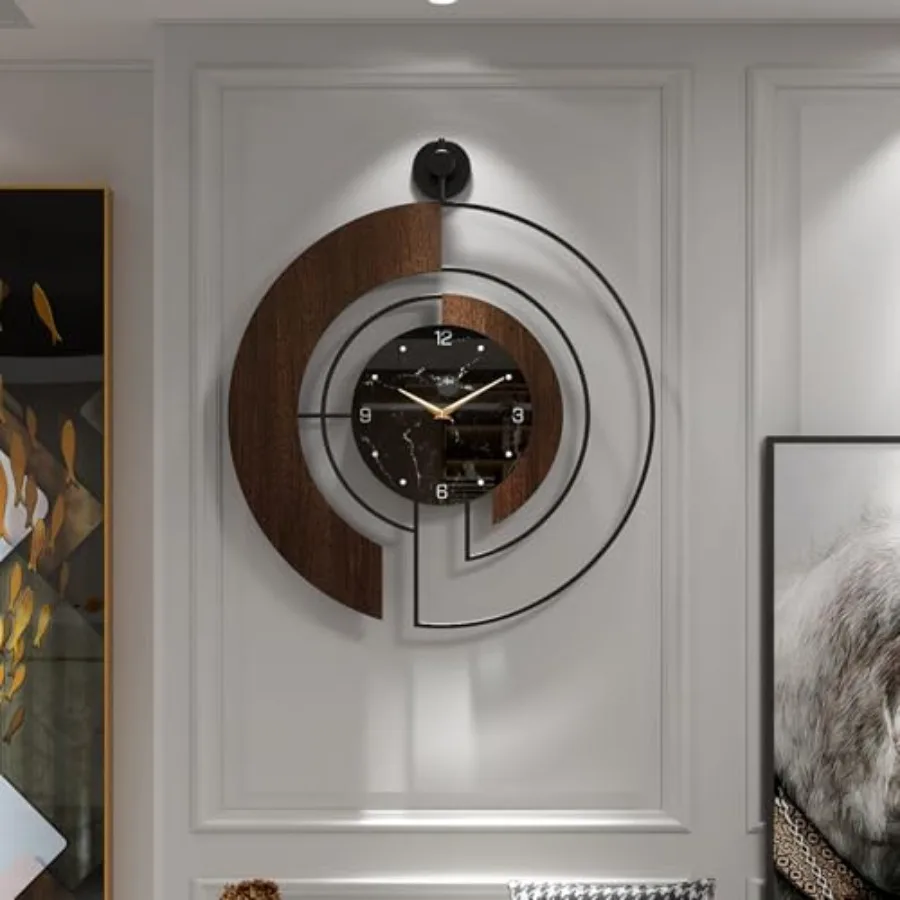 Modern Walnut Marble Dial Wall Clock, Large Wood Metal Frame Silent Non Ticking Wall Clocks for Living Room, Bedroom Decoration
Modern Walnut Marble Dial Wall Clock, Large Wood Metal Frame Silent Non Ticking Wall Clocks for Living Room, Bedroom Decoration