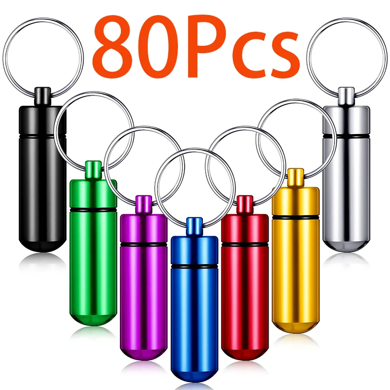 80Pcs Waterproof Aluminum Pill Organizer Keychains Metal Mini Box Pocket Storage Container for Outdoor Camping Travel
80Pcs Waterproof Aluminum Pill Organizer Keychains Metal Mini Box Pocket Storage Container for Outdoor Camping Travel