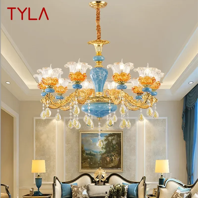 TYLA European Luxury Crystal Chandelier LED American Living Room Restaurant Bedroom Villa Hotel Clothing Store Pendent Lamp
TYLA European Luxury Crystal Chandelier LED American Living Room Restaurant Bedroom Villa Hotel Clothing Store Pendent Lamp