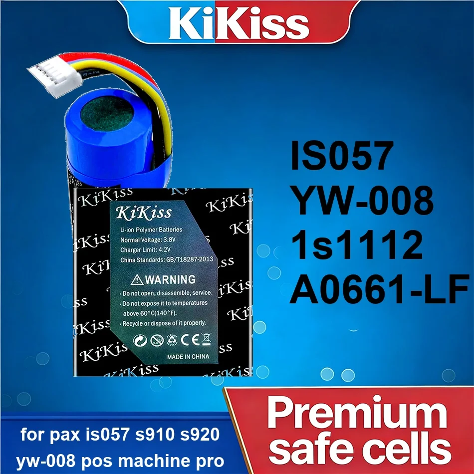 Battery Long Lasting A0661-LF 1s1112 2600-5800mAh For Pax IS057 S910 S920 YW-008 Pos Machine Pro
Battery Long Lasting A0661-LF 1s1112 2600-5800mAh For Pax IS057 S910 S920 YW-008 Pos Machine Pro