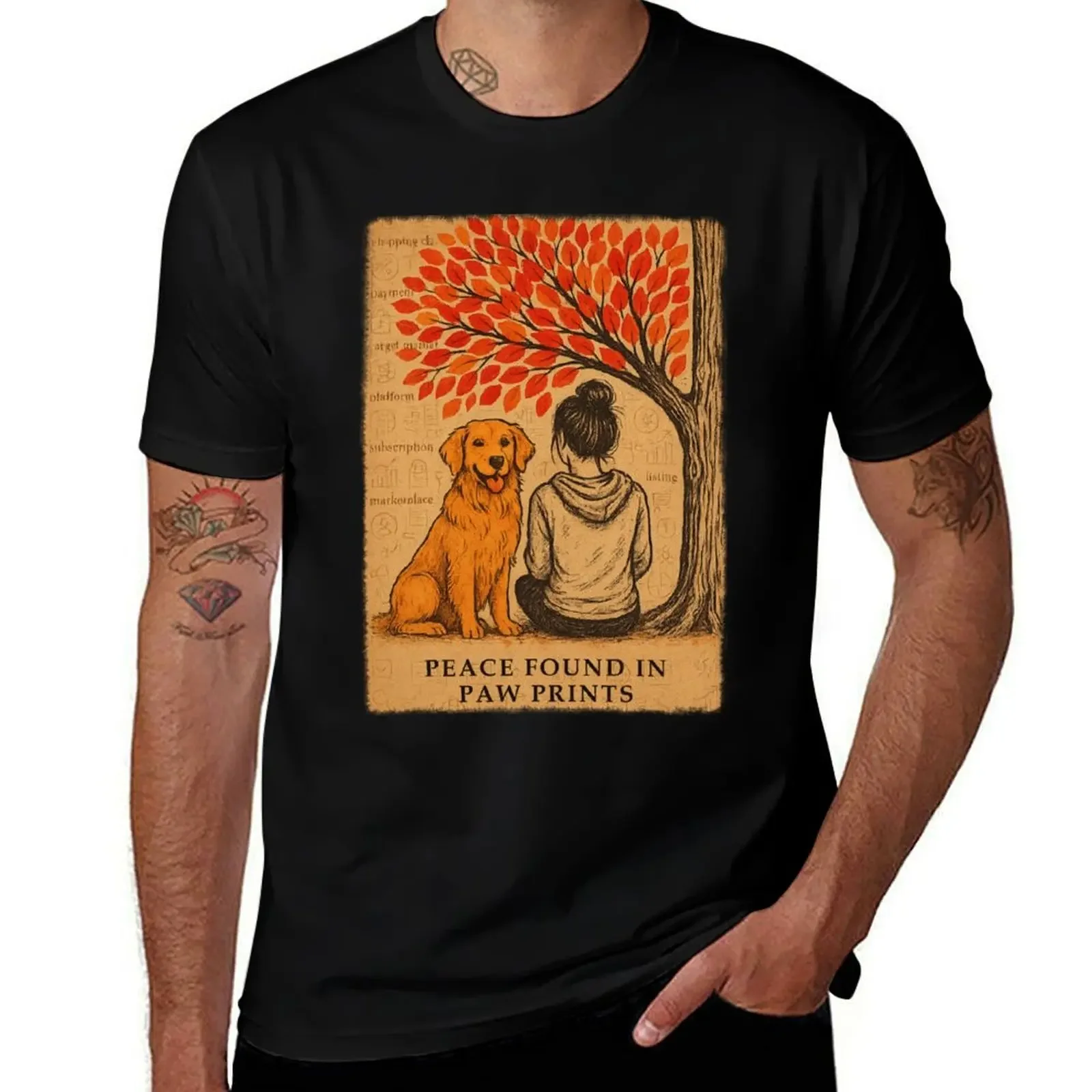 Peace Found in Paw Prints – Dog Lover Vintage Art T-Shirt sweat sublime plain white t shirts men
Peace Found in Paw Prints – Dog Lover Vintage Art T-Shirt sweat sublime plain white t shirts men