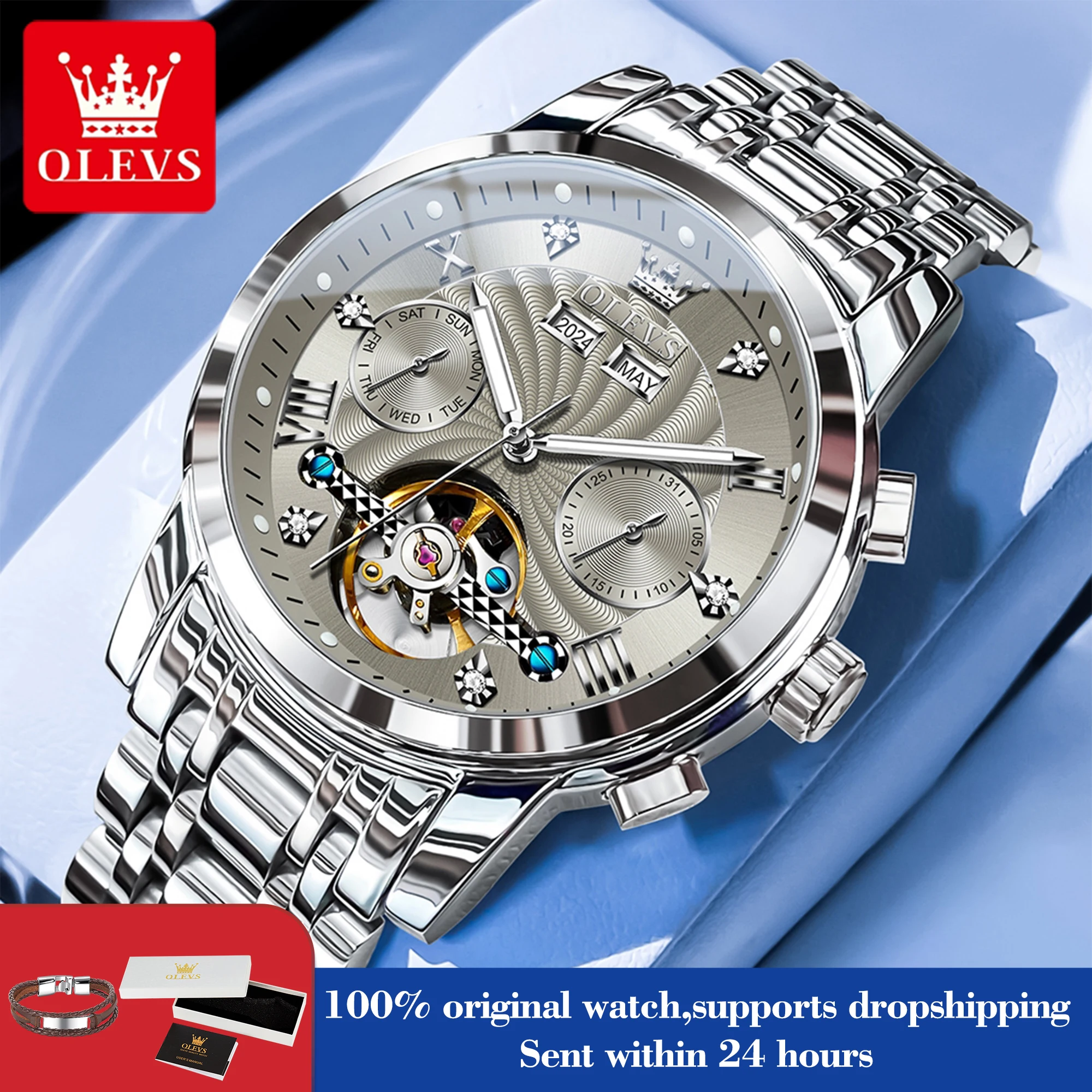 OLEVS 7088, мужские часы, модные механические часы с календарем для мужчин, оригинальные деловые наручные часы с полым стальным ремешком, глубокие водонепроницаемые
OLEVS 7088, мужские часы, модные механические часы с календарем для мужчин, оригинальные деловые наручные часы с полым стальным ремешком, глубокие водонепроницаемые