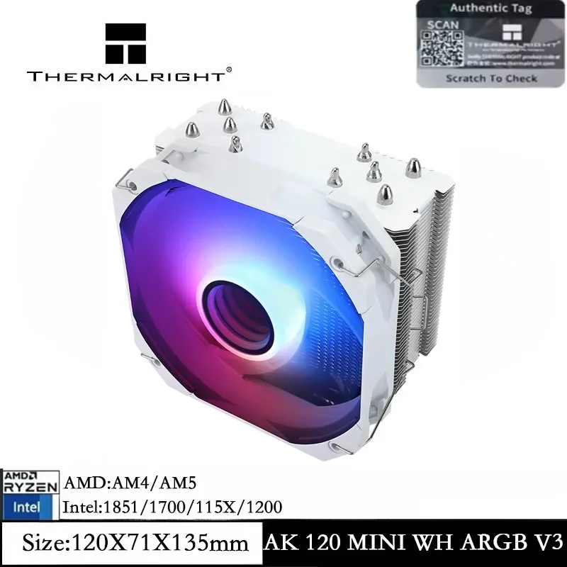 Thermalright Assassin King 120 Mini White ARGB V3 Воздушный охладитель процессора, скорость 1500 об/мин для AMD AM4 AM5 Intel LGA 1700/1150/1151/1200
Thermalright Assassin King 120 Mini White ARGB V3 Воздушный охладитель процессора, скорость 1500 об/мин для AMD AM4 AM5 Intel LGA 1700/1150/1151/1200