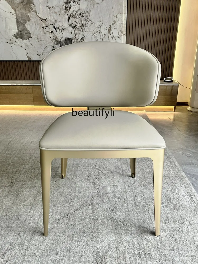 Italian-Style Light Luxury Leather Dining Chair Home Backrest High-Grade Comfortable Stainless Steel Designer Sample Room Chair
Italian-Style Light Luxury Leather Dining Chair Home Backrest High-Grade Comfortable Stainless Steel Designer Sample Room Chair