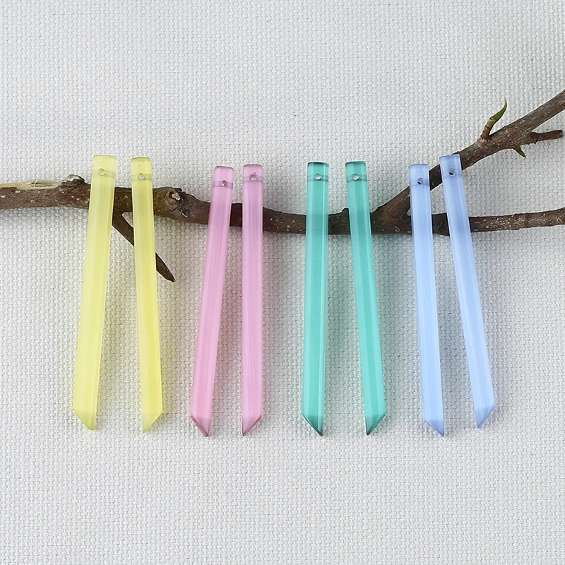 Semiprecious Handmade Jewelry Cymophane Earring Beads Accessories For Women 56x4mm 4.7g Best Birthday Gift
Semiprecious Handmade Jewelry Cymophane Earring Beads Accessories For Women 56x4mm 4.7g Best Birthday Gift