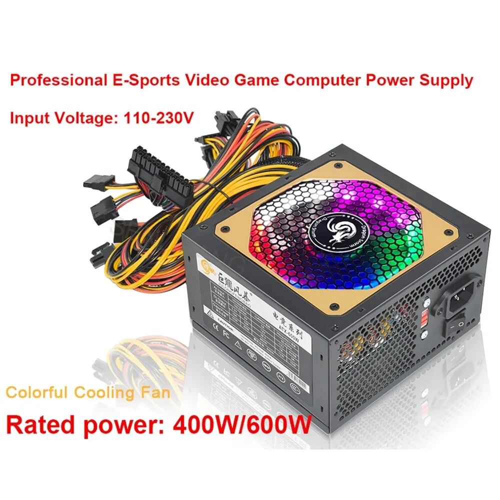ATX 400W 600W 110-230V RGB 12V PC PSU 150*140*85MM Professional E-Sports Video Game Computer Power Supply
ATX 400W 600W 110-230V RGB 12V PC PSU 150*140*85MM Professional E-Sports Video Game Computer Power Supply