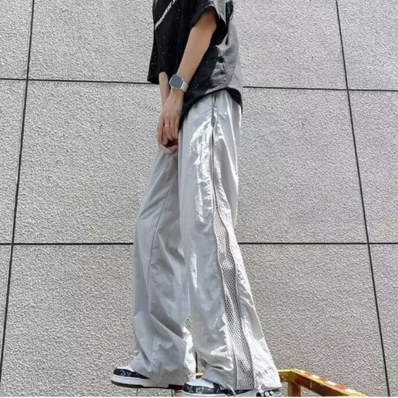 2026 Summer New Men's Mesh Side Zipper Cargo Pants Korean Style Elastic Waist Wide Leg Pants Streetwear Casual Baggy Trousers
2026 Summer New Men's Mesh Side Zipper Cargo Pants Korean Style Elastic Waist Wide Leg Pants Streetwear Casual Baggy Trousers