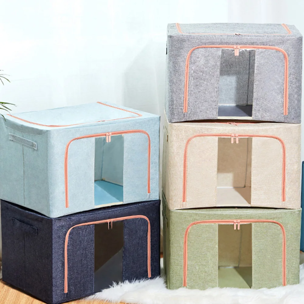 Dustproof Storage Box with Metal Frame Quilt Blanket Closet Clothing Organizer 24L Capacity Linen with Zipper for Duvets Clothes
Dustproof Storage Box with Metal Frame Quilt Blanket Closet Clothing Organizer 24L Capacity Linen with Zipper for Duvets Clothes