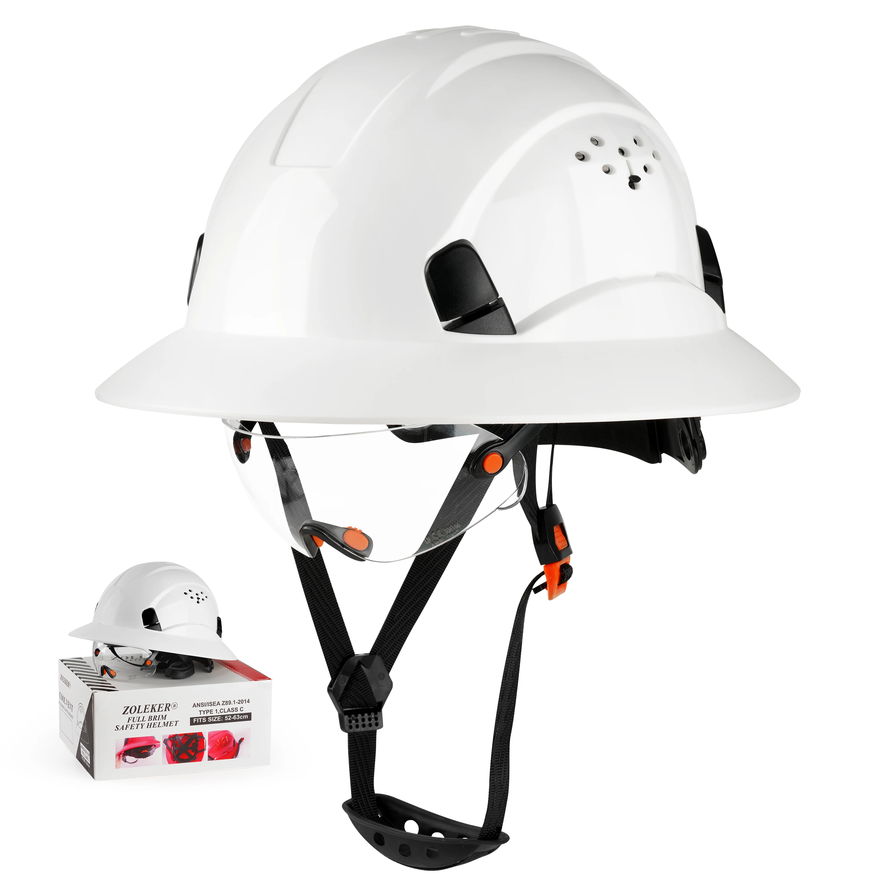 Zoleker Full Brim Hard Hat Vented Construction Safety Helmet,ANSI Z89.1-2014 TYPE 1 Adjustable Cool Vent ABS Work Hardhat
Zoleker Full Brim Hard Hat Vented Construction Safety Helmet,ANSI Z89.1-2014 TYPE 1 Adjustable Cool Vent ABS Work Hardhat