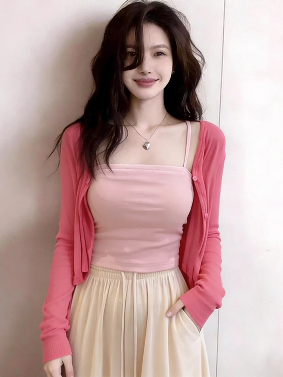 Pink Sun Protection Shoulder Wrap Knitted Cardigan Women's Summer Outerwear with Strap Dresses Suitable for Various Occasions
Pink Sun Protection Shoulder Wrap Knitted Cardigan Women's Summer Outerwear with Strap Dresses Suitable for Various Occasions