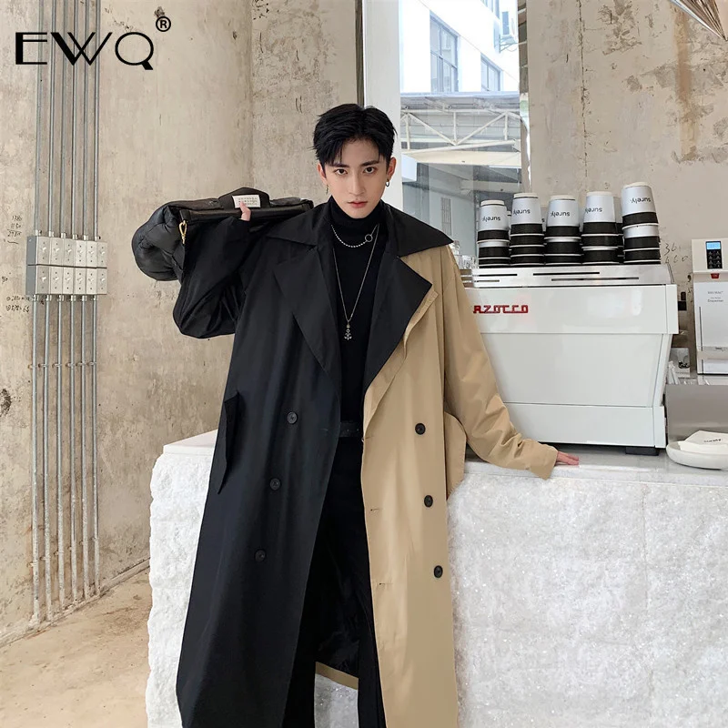 Men's 2022 clothing Design Windbreaker With Belt Personality Hit Color Patchwork Loose oversize Long Coat Male trech 2Y122
Men's 2022 clothing Design Windbreaker With Belt Personality Hit Color Patchwork Loose oversize Long Coat Male trech 2Y122