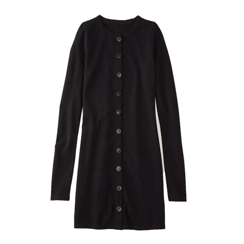 women's dress Knitted long sleeved button down slim dress sexy slimming hip skirt autumn and winter black knitted for women
women's dress Knitted long sleeved button down slim dress sexy slimming hip skirt autumn and winter black knitted for women