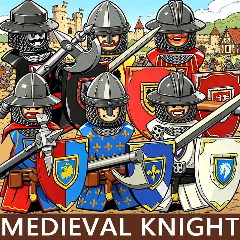 Medieval Soldier Figures Building Blocks Military Castle Crusader Knight Archer Cavalry Guard Dragon Eagle Lion Bricks Toy Gift
Medieval Soldier Figures Building Blocks Military Castle Crusader Knight Archer Cavalry Guard Dragon Eagle Lion Bricks Toy Gift