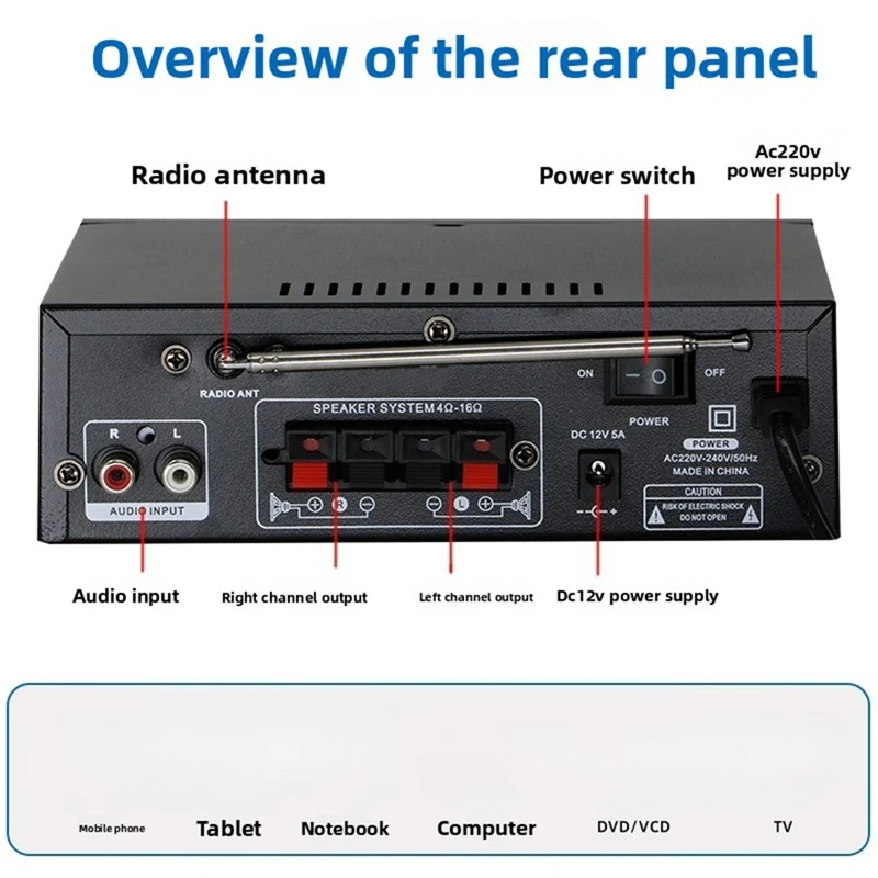 BT-298 PRO Digital Power Amplifier Bluetooth U Disk Power Amplifier Two-Channel Power Amplifier EU Plug
BT-298 PRO Digital Power Amplifier Bluetooth U Disk Power Amplifier Two-Channel Power Amplifier EU Plug