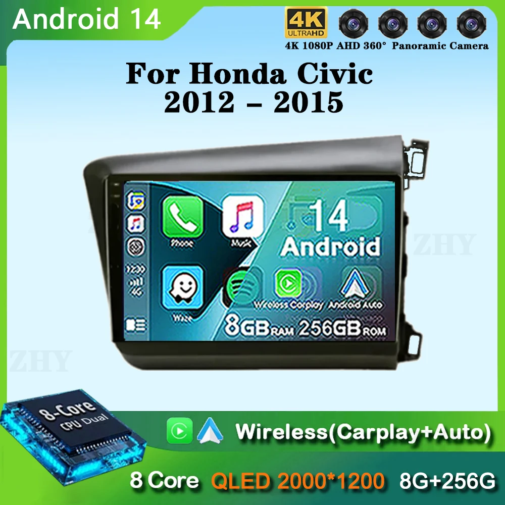9 inch for Honda Civic 2012 2013 2014 2015 Android 14 WIFI Car Radio Multimedia Video Stereo Player Navigation GPS CarPlay WIFI
9 inch for Honda Civic 2012 2013 2014 2015 Android 14 WIFI Car Radio Multimedia Video Stereo Player Navigation GPS CarPlay WIFI