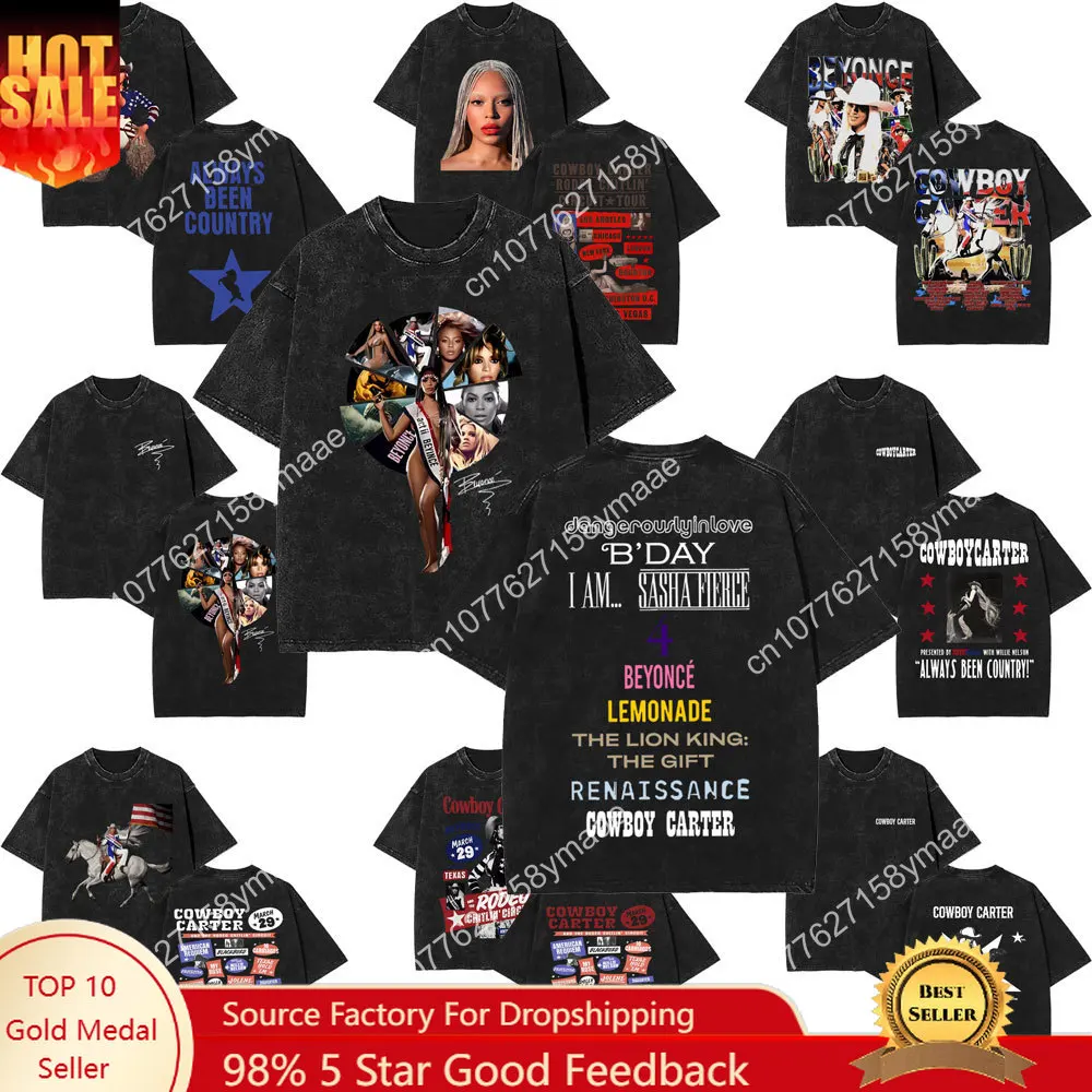 Singer Beyonce Pop Music Album Logo T-shirt Cowboy Carter T Shirts Men Women Vintage Oversized Tee Shirt Casual Cotton T-shirts
Singer Beyonce Pop Music Album Logo T-shirt Cowboy Carter T Shirts Men Women Vintage Oversized Tee Shirt Casual Cotton T-shirts