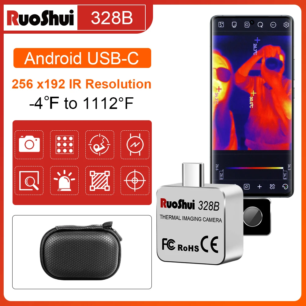 VICTOR Thermal Imaging Camera for Android USB-C Infrared thermal Camera 256 x192 IR Resolution 25Hz Thermal Imager for HVAC Home
VICTOR Thermal Imaging Camera for Android USB-C Infrared thermal Camera 256 x192 IR Resolution 25Hz Thermal Imager for HVAC Home