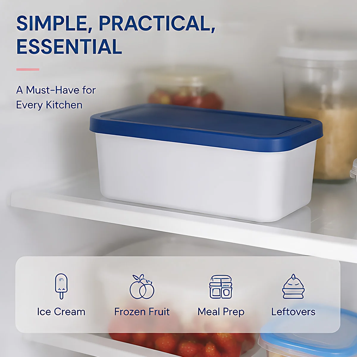 E9 2Pcs Ice Cream Containers Reusable Freezer Storage for Homemade Ice Cream Tub Flexible Silicone Lids Stackable Ice Cream Mold
E9 2Pcs Ice Cream Containers Reusable Freezer Storage for Homemade Ice Cream Tub Flexible Silicone Lids Stackable Ice Cream Mold