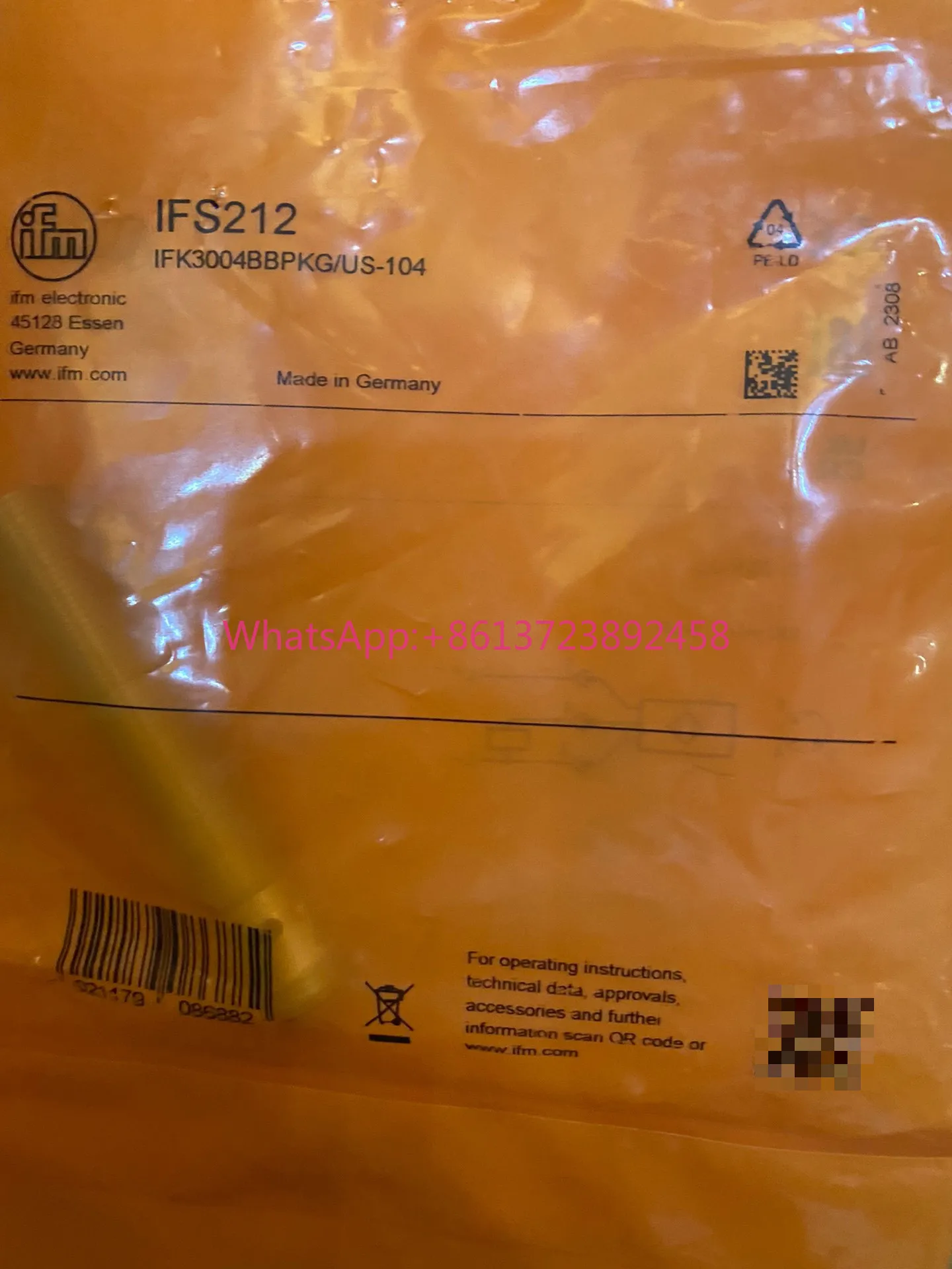 IFM IFS212 brand new original and genuine unopened proximity switch sensor German
IFM IFS212 brand new original and genuine unopened proximity switch sensor German