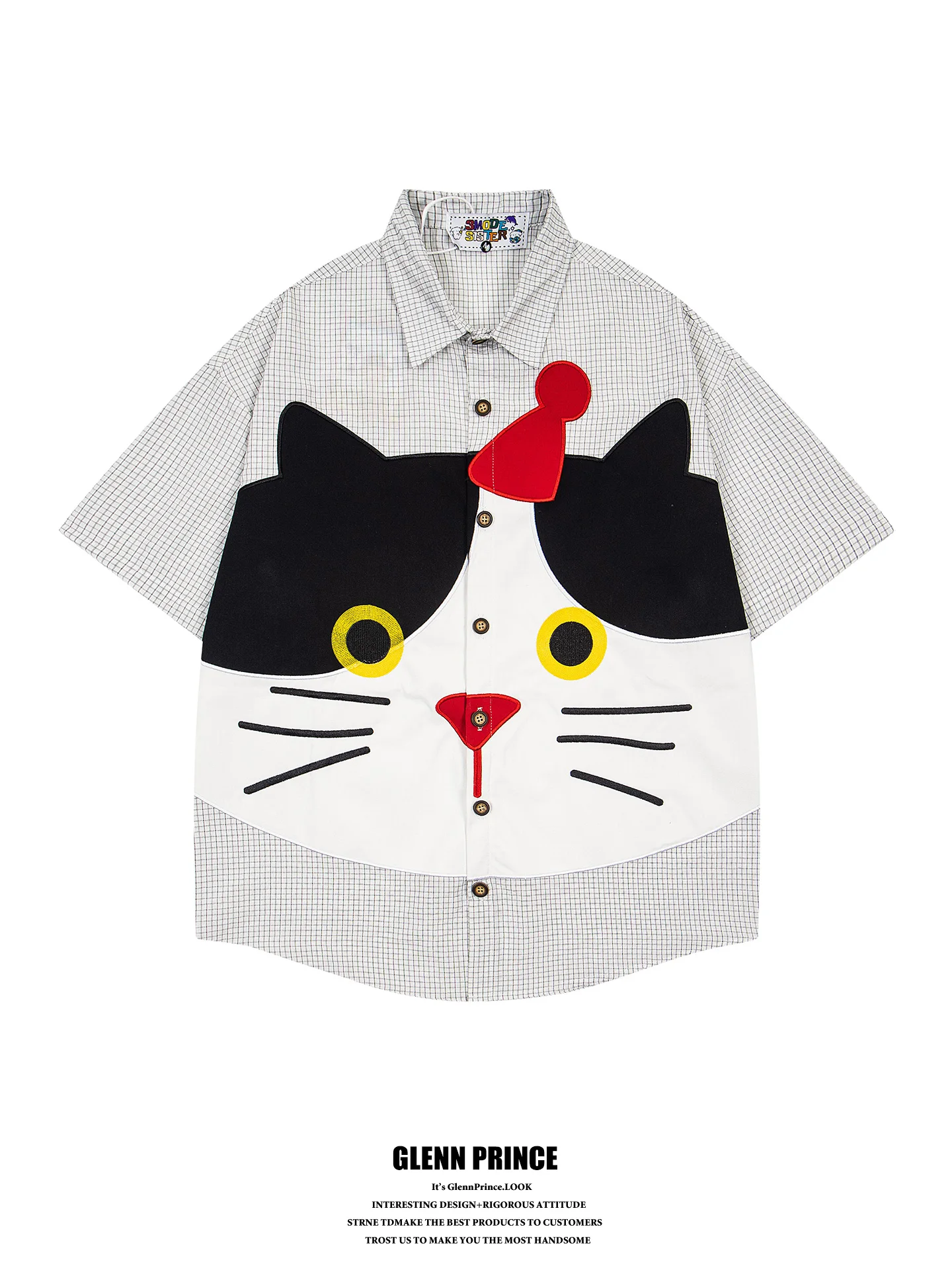 Retro Japanese Cartoon Patch Embroidered Short Sleeve Cotton Shirt Men's Loose Fit Casual Style Breathable Summer Shirt
Retro Japanese Cartoon Patch Embroidered Short Sleeve Cotton Shirt Men's Loose Fit Casual Style Breathable Summer Shirt