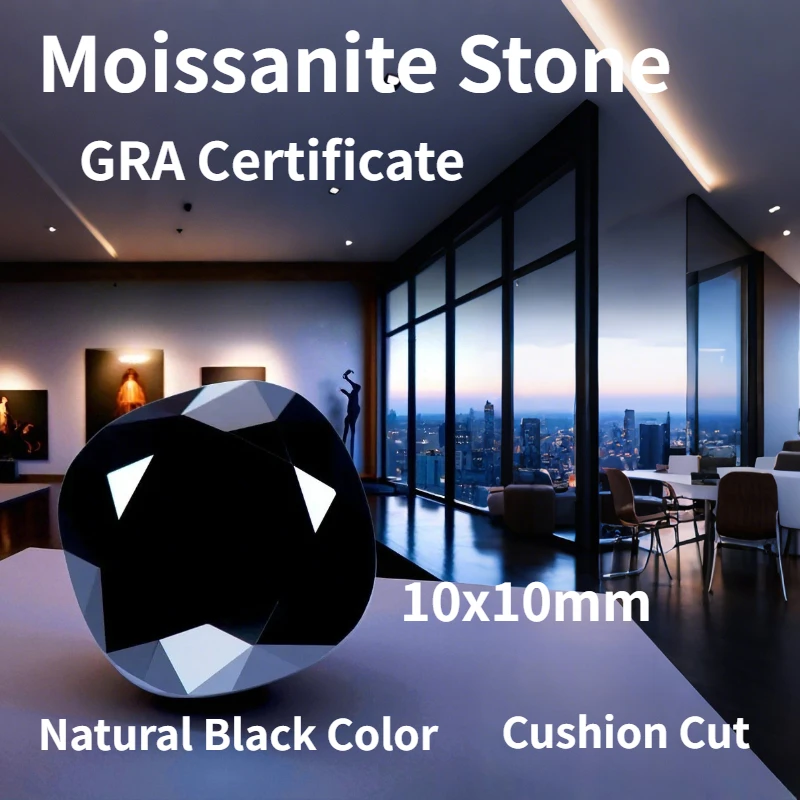 Natural Black Color Moissanite Stone Cushion Cut Lab Grow Diamond for DIY Ring Necklace Earring Material with GRA Certificate
Natural Black Color Moissanite Stone Cushion Cut Lab Grow Diamond for DIY Ring Necklace Earring Material with GRA Certificate