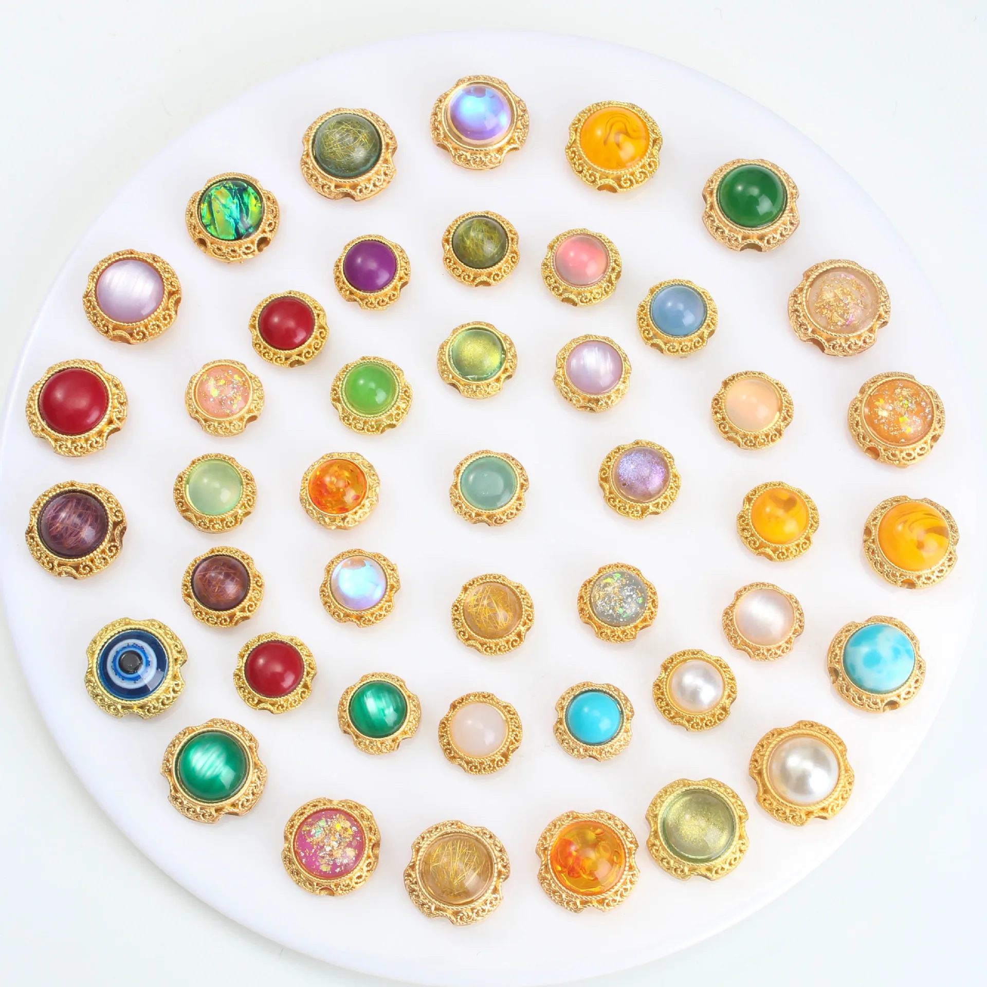 8pcs Copper Gold-plated Opal Stone Four-way Transportation Loose Bead DIY Necklace Bracelet Jewelry Accessories Beading Material
8pcs Copper Gold-plated Opal Stone Four-way Transportation Loose Bead DIY Necklace Bracelet Jewelry Accessories Beading Material
