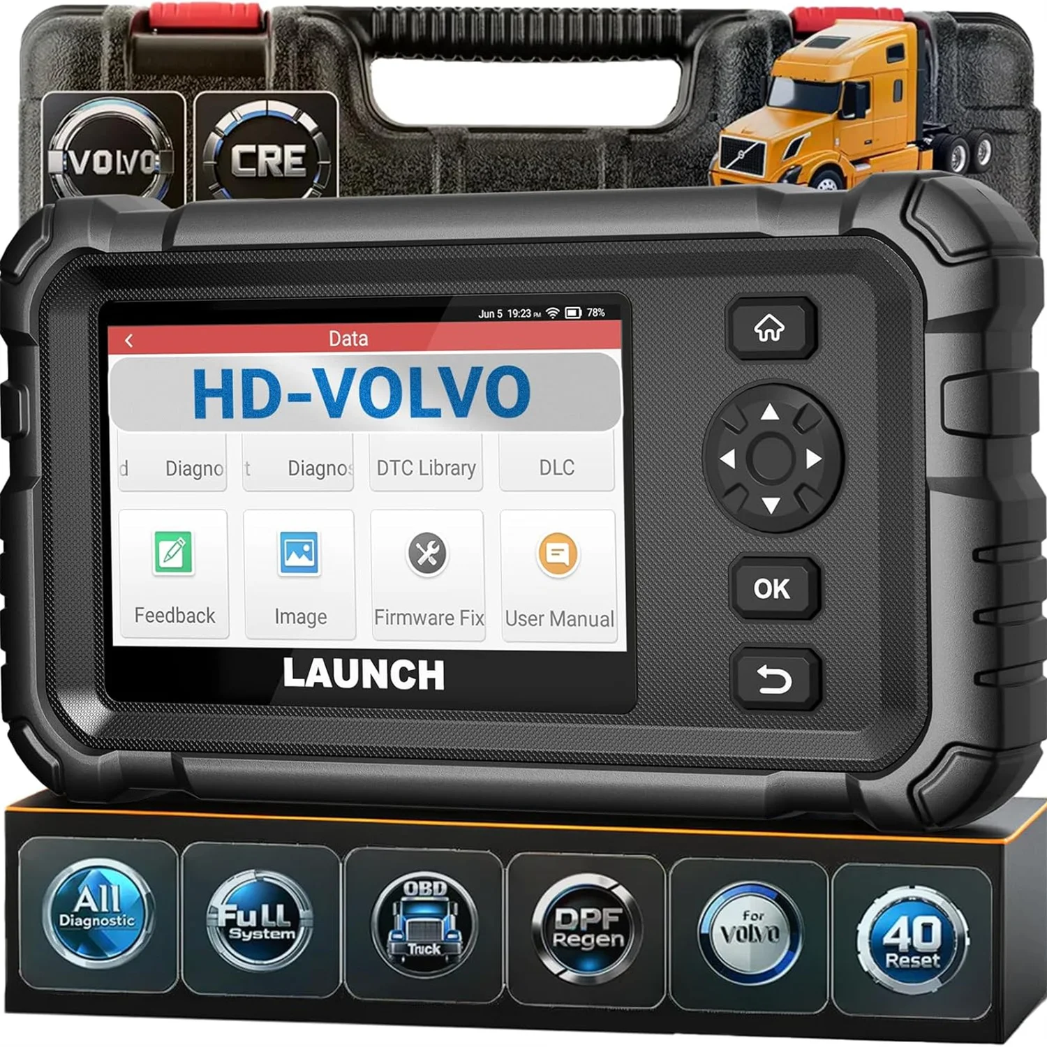 Полная система LAUNCH HD-Volvo, сверхмощный грузовик-сканер Creader Elite HD, полудвунаправленный дизельный диагностический инструмент с регеном DPF
Полная система LAUNCH HD-Volvo, сверхмощный грузовик-сканер Creader Elite HD, полудвунаправленный дизельный диагностический инструмент с регеном DPF