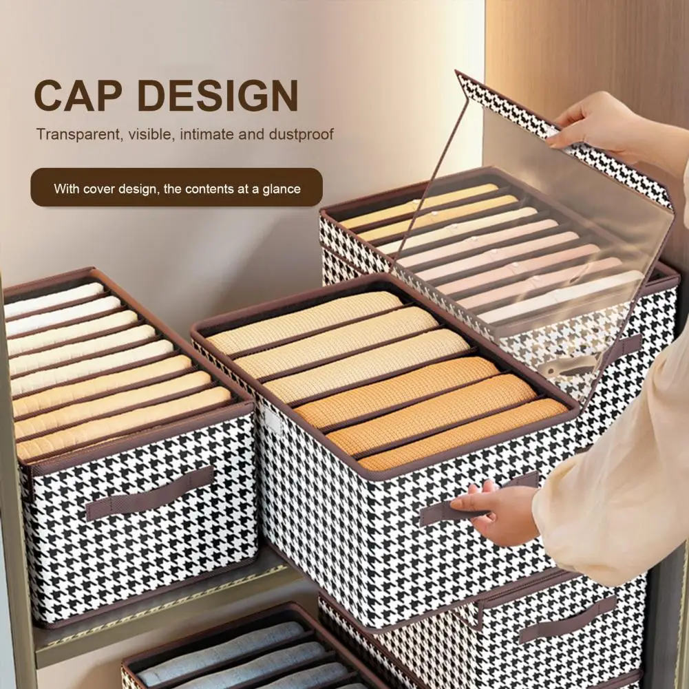 Clothes Storage Box with Cover Grid Design Reinforced Handle Non-woven Fabric Clothes Trousers Jeans Organizer Wardrobe Supplies
Clothes Storage Box with Cover Grid Design Reinforced Handle Non-woven Fabric Clothes Trousers Jeans Organizer Wardrobe Supplies
