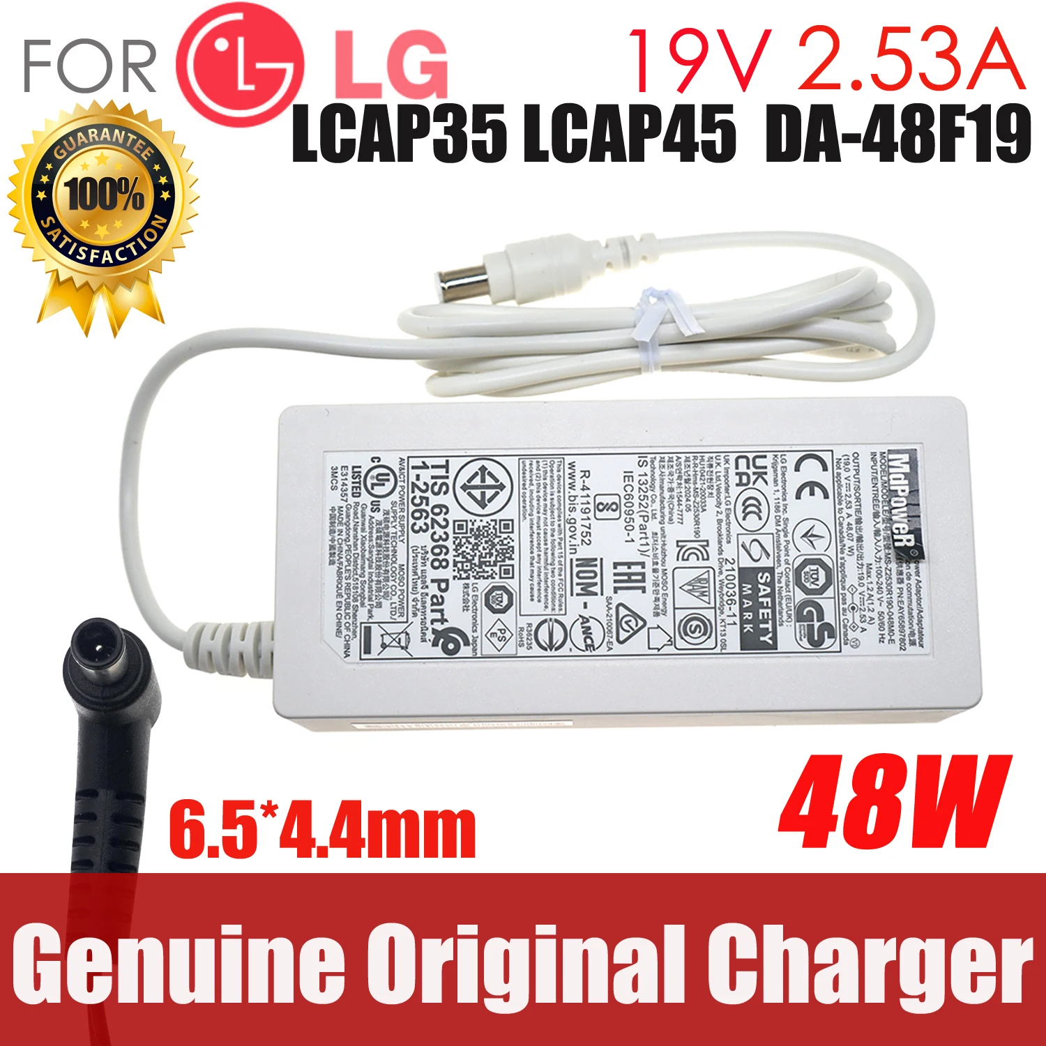 original For LG LED TV LCD MONITOR 19V 2.53A Laptop Adapter For LG A4819-KSML 32mb25vq-B/C- LCAP35 DA-48F19 lv320DUE 32LF5800
original For LG LED TV LCD MONITOR 19V 2.53A Laptop Adapter For LG A4819-KSML 32mb25vq-B/C- LCAP35 DA-48F19 lv320DUE 32LF5800