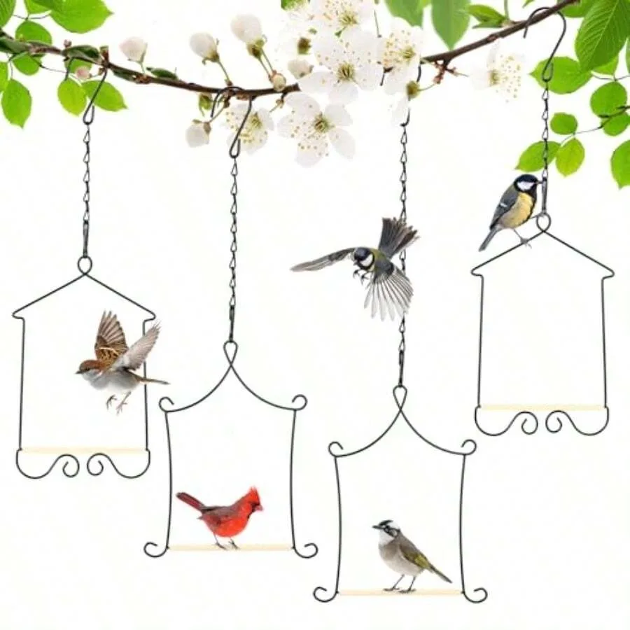 【New Arrival】Decorative Metal Bird Swings, 4-Pack Hanging Perches for Outdoor Garden & Yard Decoration
【New Arrival】Decorative Metal Bird Swings, 4-Pack Hanging Perches for Outdoor Garden & Yard Decoration