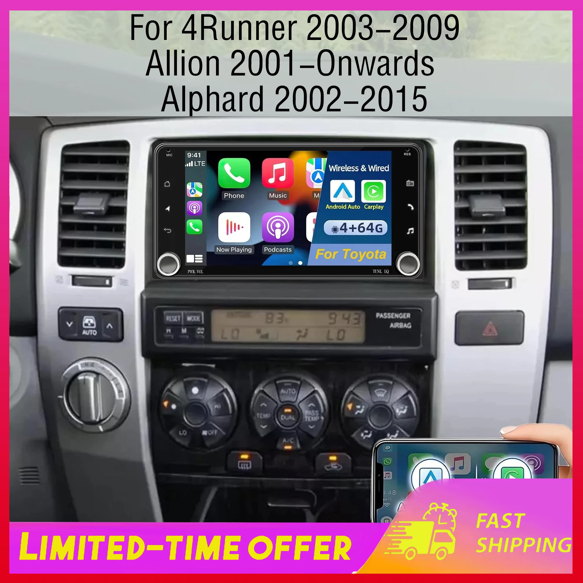 Android 15 GPS Car Navigation 4+64GB Double Din 7" Car Radio Stereo Player for Toyota 4Runner 2003-2009 Bluetooth Multimedia
Android 15 GPS Car Navigation 4+64GB Double Din 7" Car Radio Stereo Player for Toyota 4Runner 2003-2009 Bluetooth Multimedia