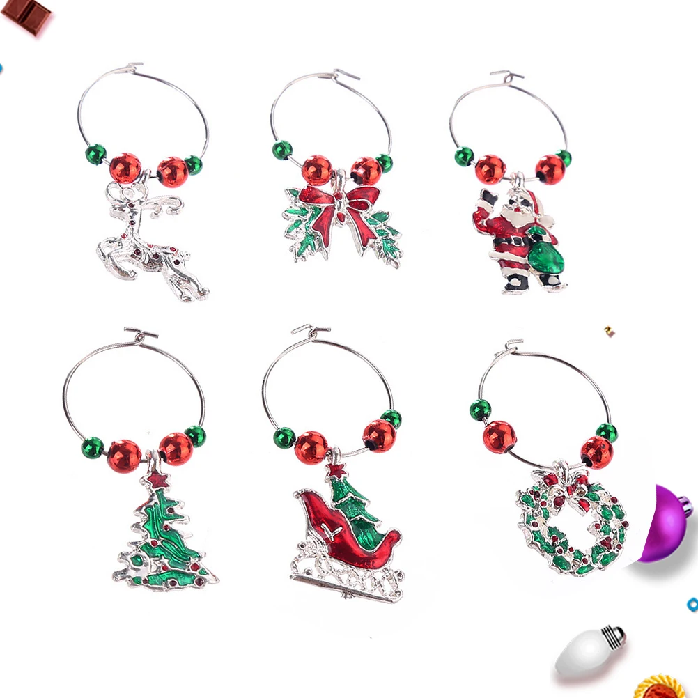 6 Pcs Glass Charms Elegant Drink Markers Rings Christmas Decorative Circle Metal Gifts Bar Tools Party Accessories
6 Pcs Glass Charms Elegant Drink Markers Rings Christmas Decorative Circle Metal Gifts Bar Tools Party Accessories