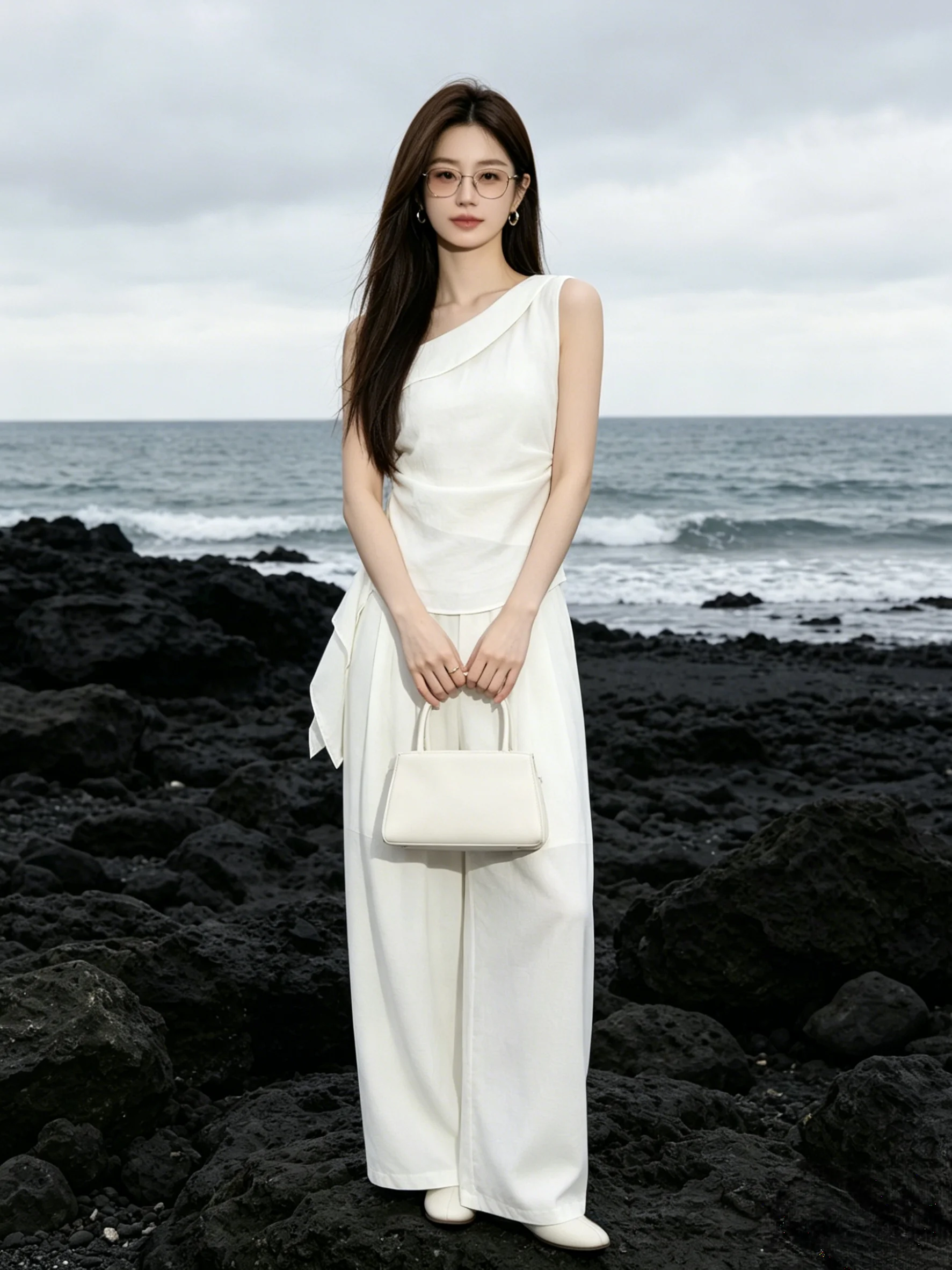 Korean Minimalist Style Oblique Shoulder Vest Top Wide Leg Pants Two-Piece Set Summer High-End Atmosphere Suite Casual Fashion
Korean Minimalist Style Oblique Shoulder Vest Top Wide Leg Pants Two-Piece Set Summer High-End Atmosphere Suite Casual Fashion