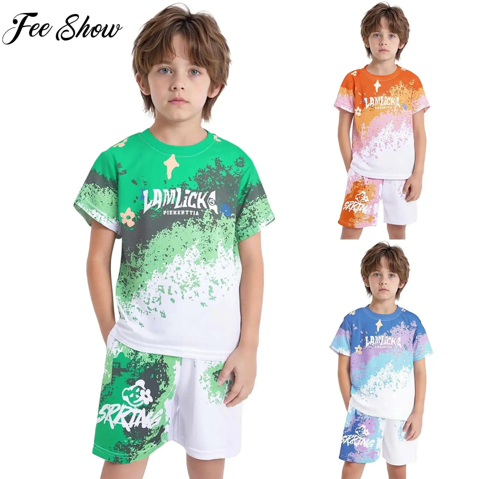 Boys Fashion Gradient Sports Set Quick-Drying Athletic Outfit Short Sleeve T-shirt+Shorts Sportswear Set for Cycling Basketball 
Boys Fashion Gradient Sports Set Quick-Drying Athletic Outfit Short Sleeve T-shirt+Shorts Sportswear Set for Cycling Basketball