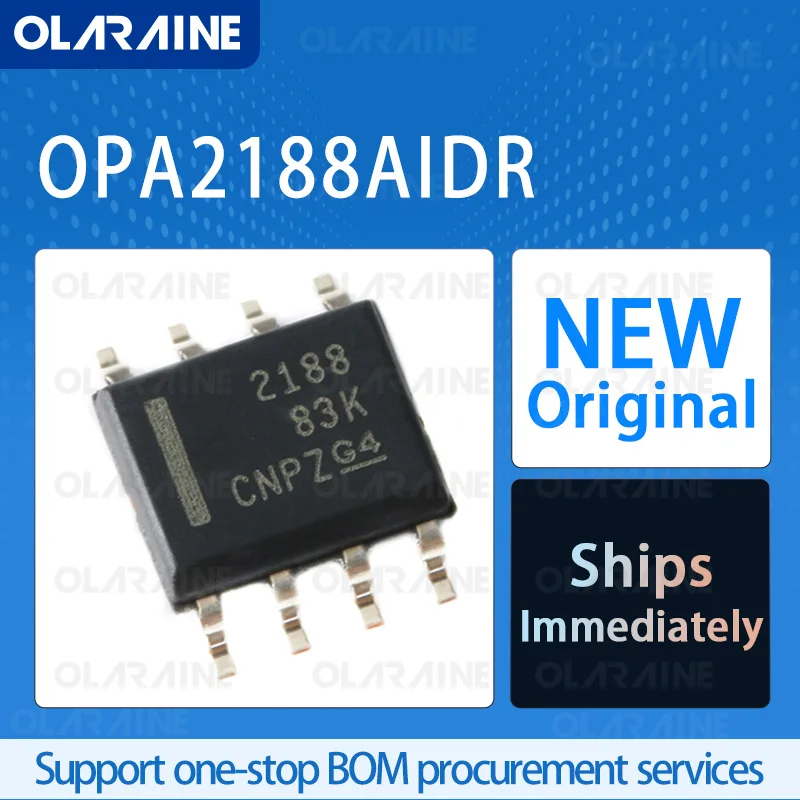 5/10/100Pcs OPA2188AIDR SOIC-8 original ic chip Precision amplifiers RoHS 2 Channel SR -800 mV/us Vos -6 uV Ib-160 pA
5/10/100Pcs OPA2188AIDR SOIC-8 original ic chip Precision amplifiers RoHS 2 Channel SR -800 mV/us Vos -6 uV Ib-160 pA