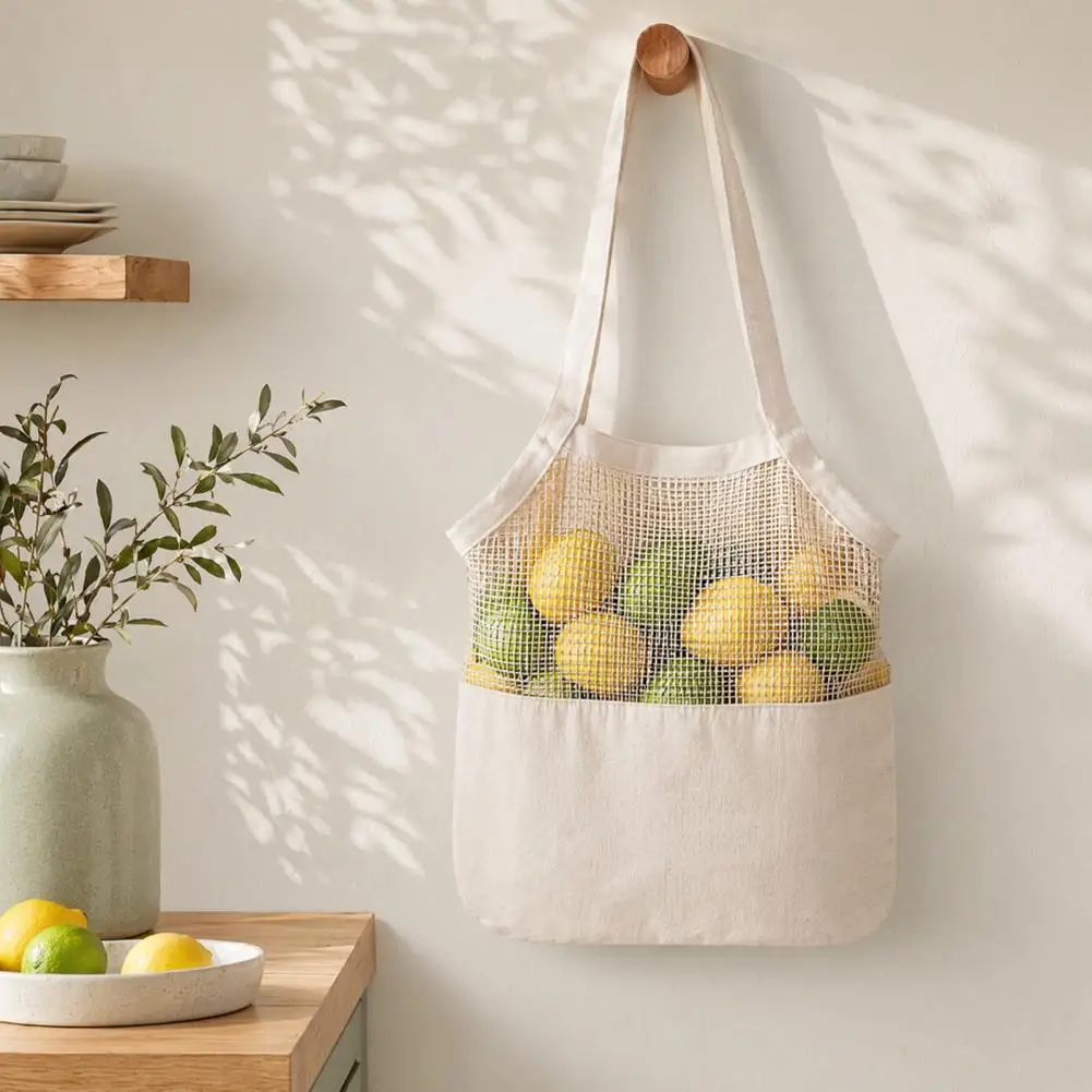 Washable Shopping Tote Breathable Mesh Splicing Design, Reusable Grocery Bag for Fruits Vegetables Bread Snacks
Washable Shopping Tote Breathable Mesh Splicing Design, Reusable Grocery Bag for Fruits Vegetables Bread Snacks