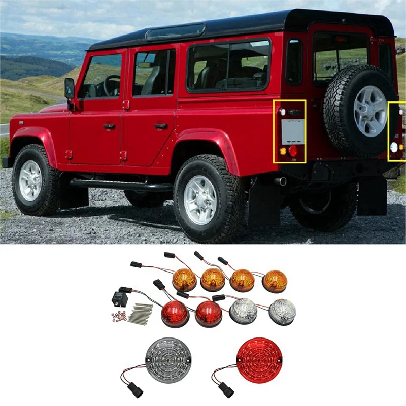 10Pcs Car Front Rear Signal Indicator Lamp Stop Fog Reversing Light for Land Rover Defender 90 110 130
10Pcs Car Front Rear Signal Indicator Lamp Stop Fog Reversing Light for Land Rover Defender 90 110 130